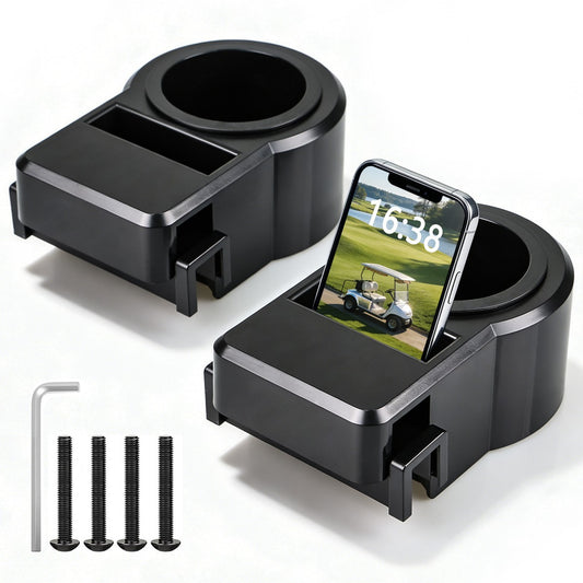 Universal Golf Cart Cup Holder with Phone Mount for EZGO Club Car Yamaha