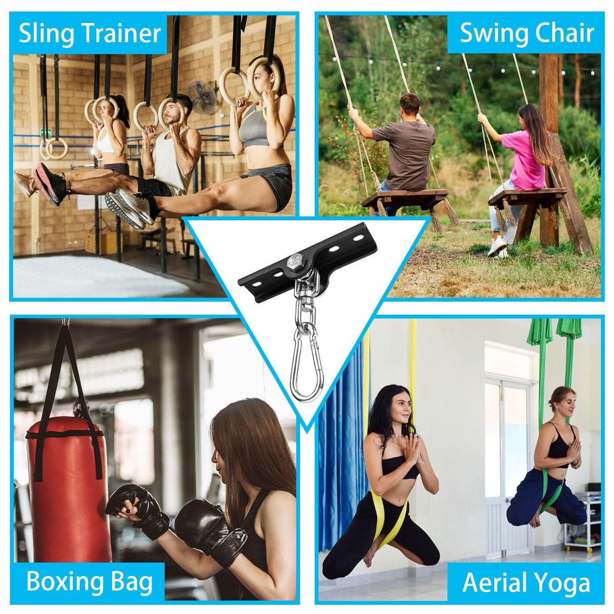 Heavy Duty Metal 360 Swivel Swing Hangers for Playground and Gym Mounts