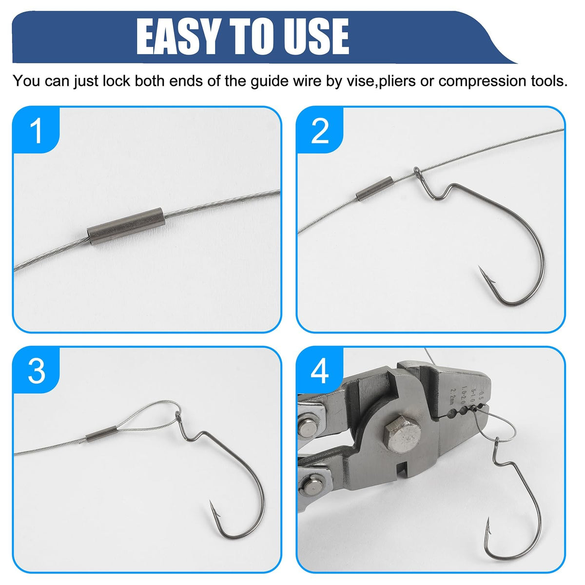 100 Pcs Brass Crimp Sleeves for Fishing Line and Leader Rigging