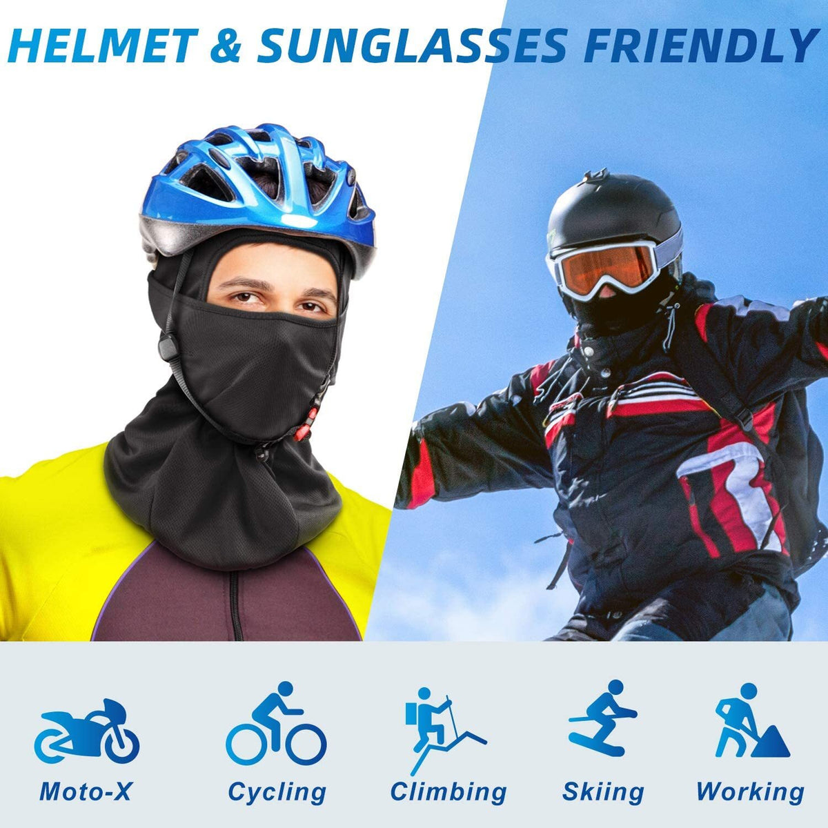 UV Protection Balaclava Face Mask for Skiing & Outdoor Sports - Windproof & Breathable