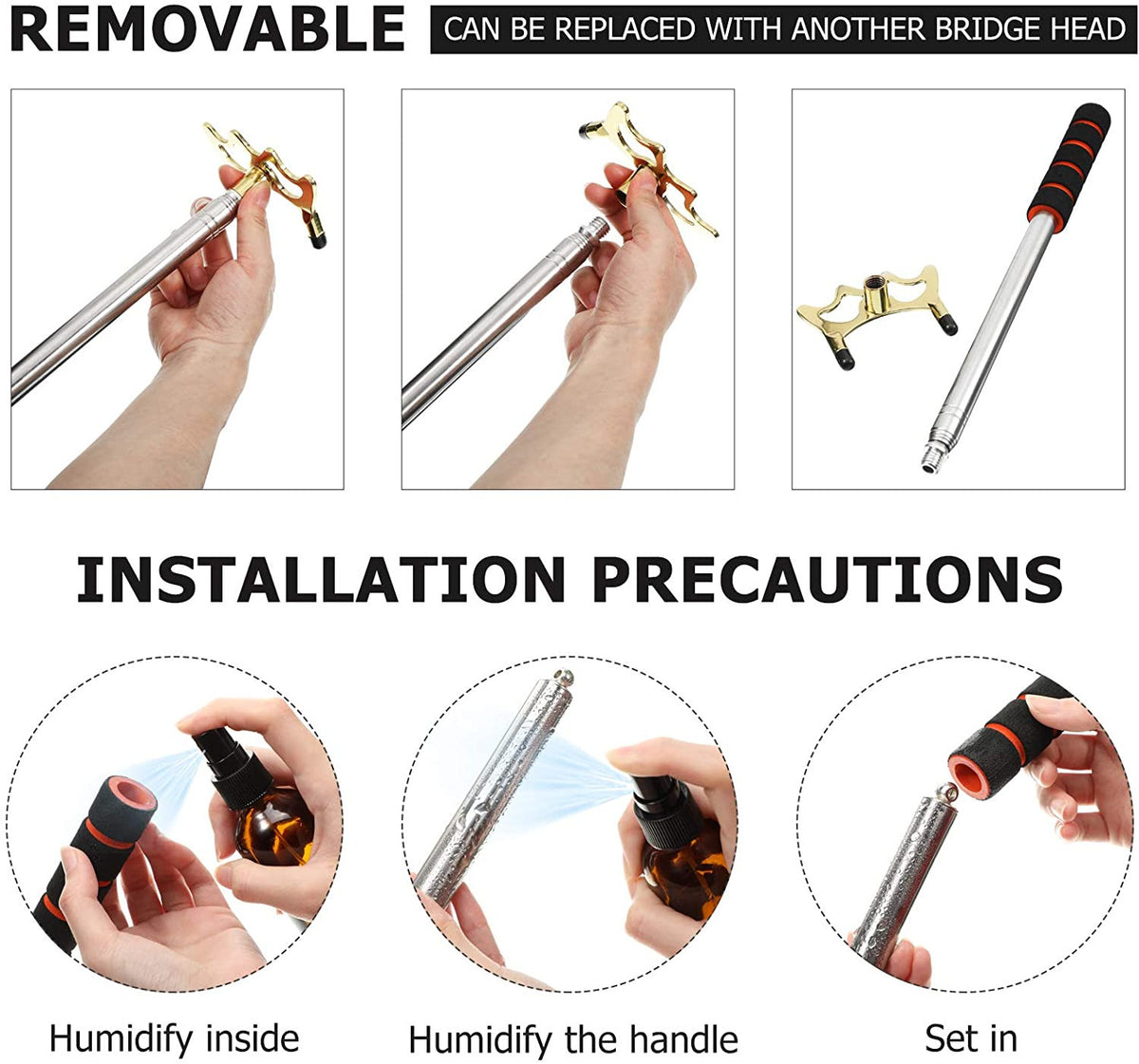 Retractable Billiard Bridge Stick with Brass Head – Extendable Cue Accessory