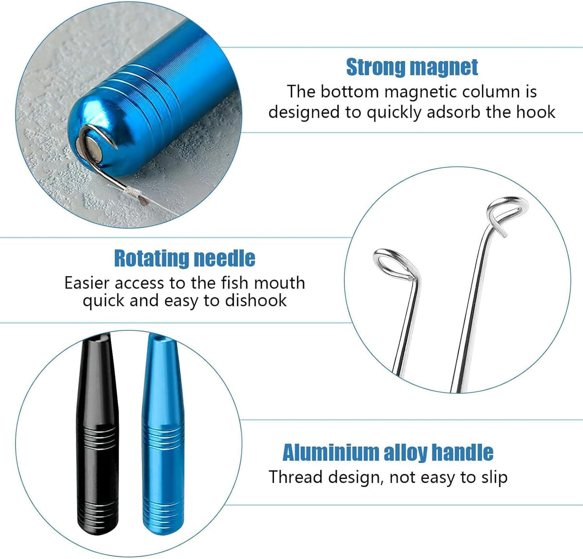 4PCS Fish Hook Remover Set - Quick Release Fishhook Detacher & Safety Tool