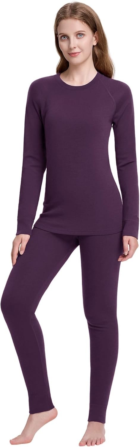 Women’s Merino Wool Base Layer Set Thermal Underwear Ski Cold Weather
