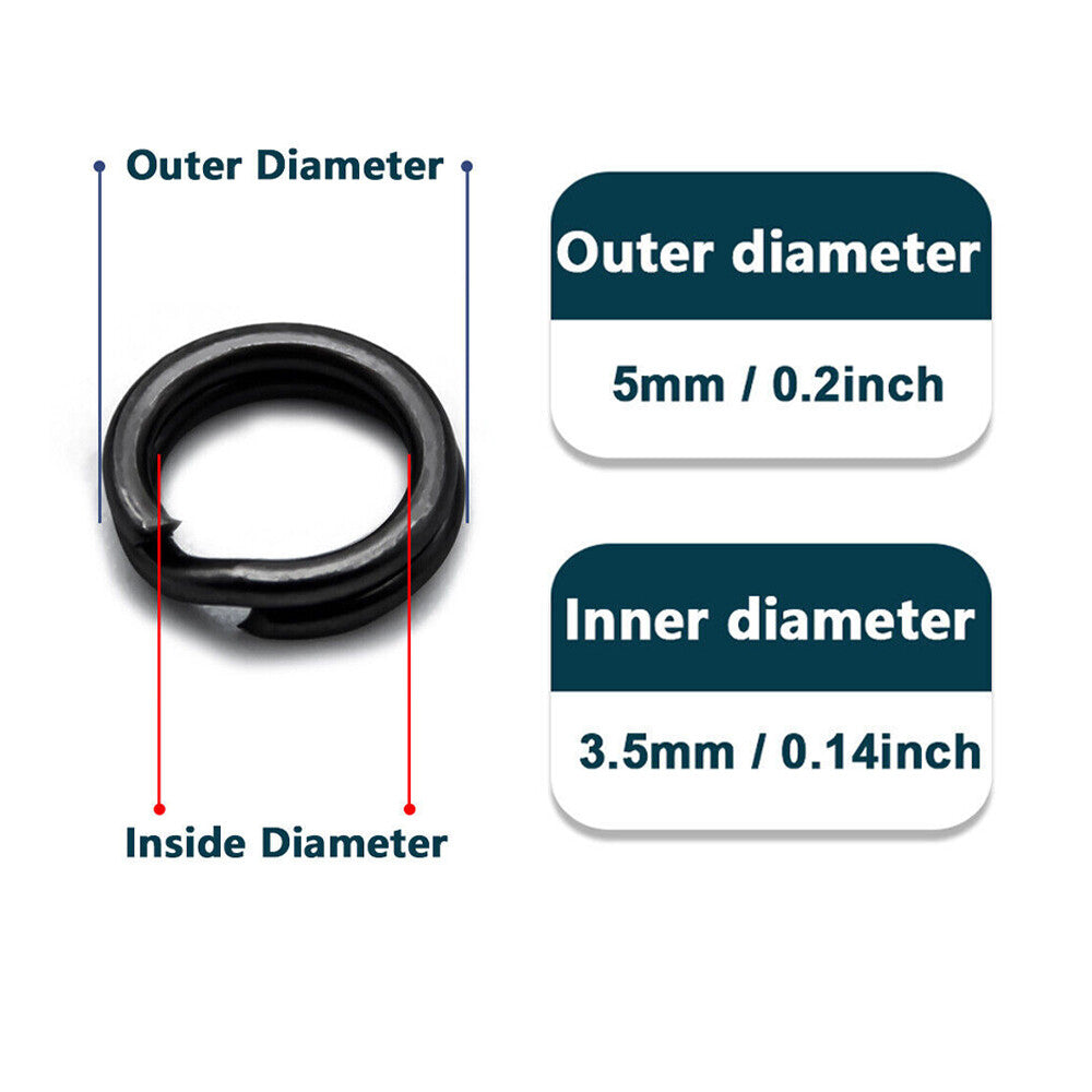 Heavy Duty Stainless Steel Fishing Split Rings for Lures - Assorted Sizes, 200 pcs