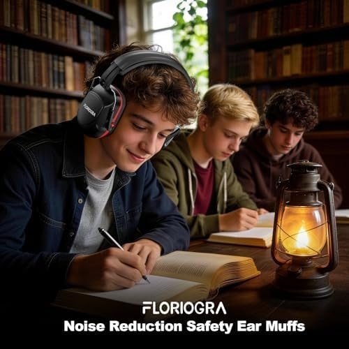 Noise Cancelling Ear Muffs for Shooting Mowing Construction - Adjustable Safety Hearing Protection