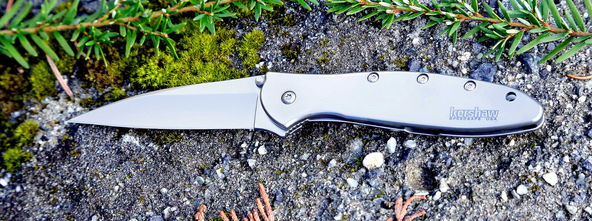Kershaw Leek Assisted Opening Folding Knife - Silver Blade, Blem, 3 Inch