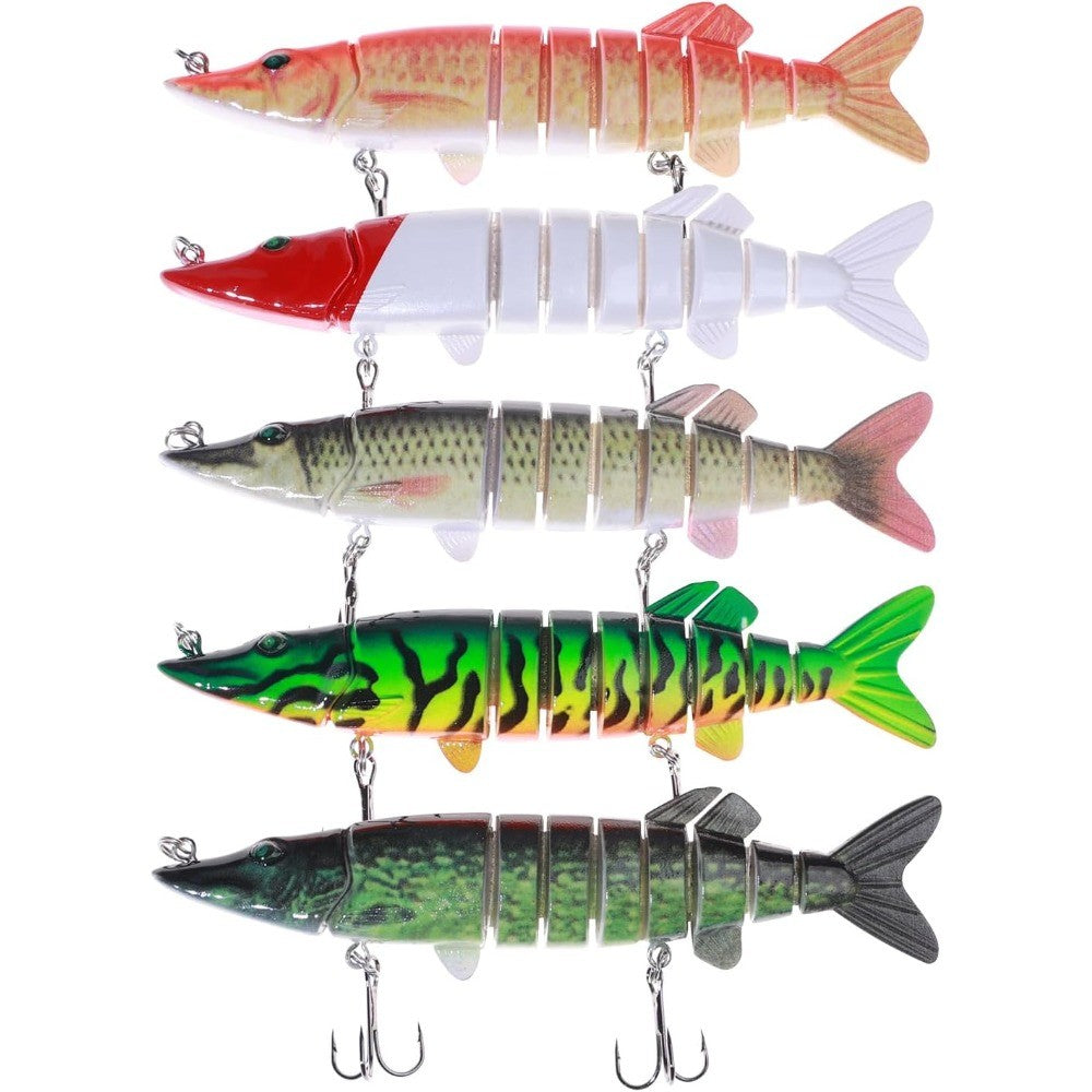 5pcs Jointed Swimbait Fishing Lures for Bass Trout Pike - Bait Set