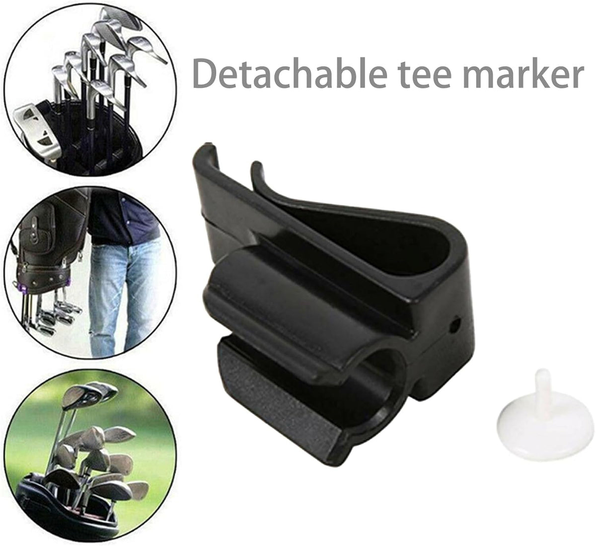 Golf Putter Clip & Ball Marker - Bag Mount Clamp Holder