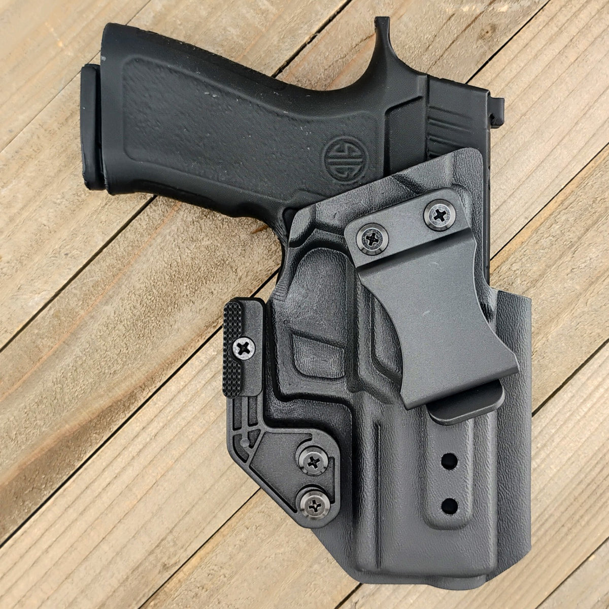 Kydex Holster with Mod Wing - Tactical Black, Optic Ready, Adjustable Carry
