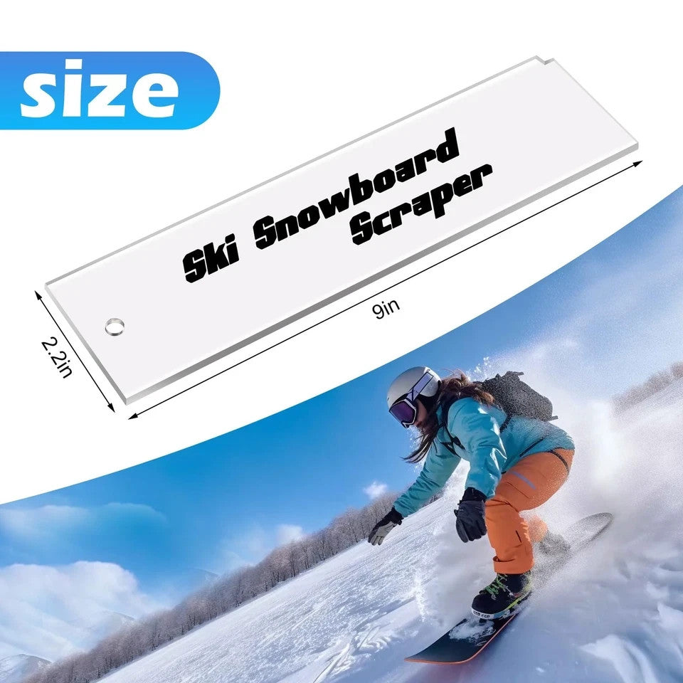 2 Pack Ski & Snowboard Wax Plastic Scrapers for Tuning & Maintenance