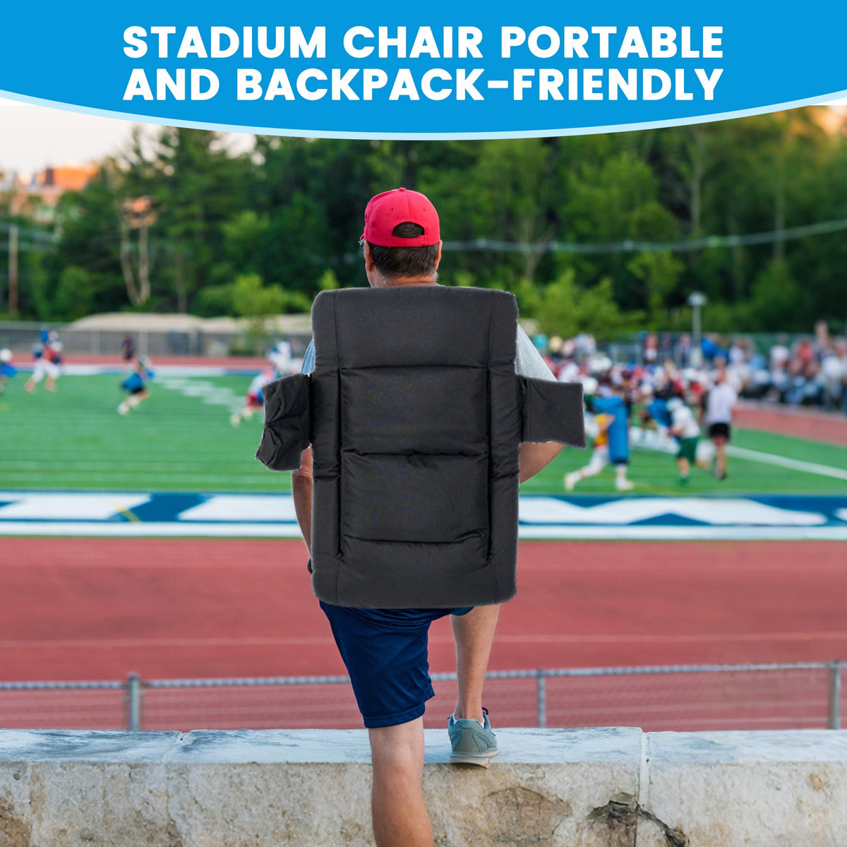 5-Inch Reclining Stadium Seat with Back Support and Sofa-Style Comfort