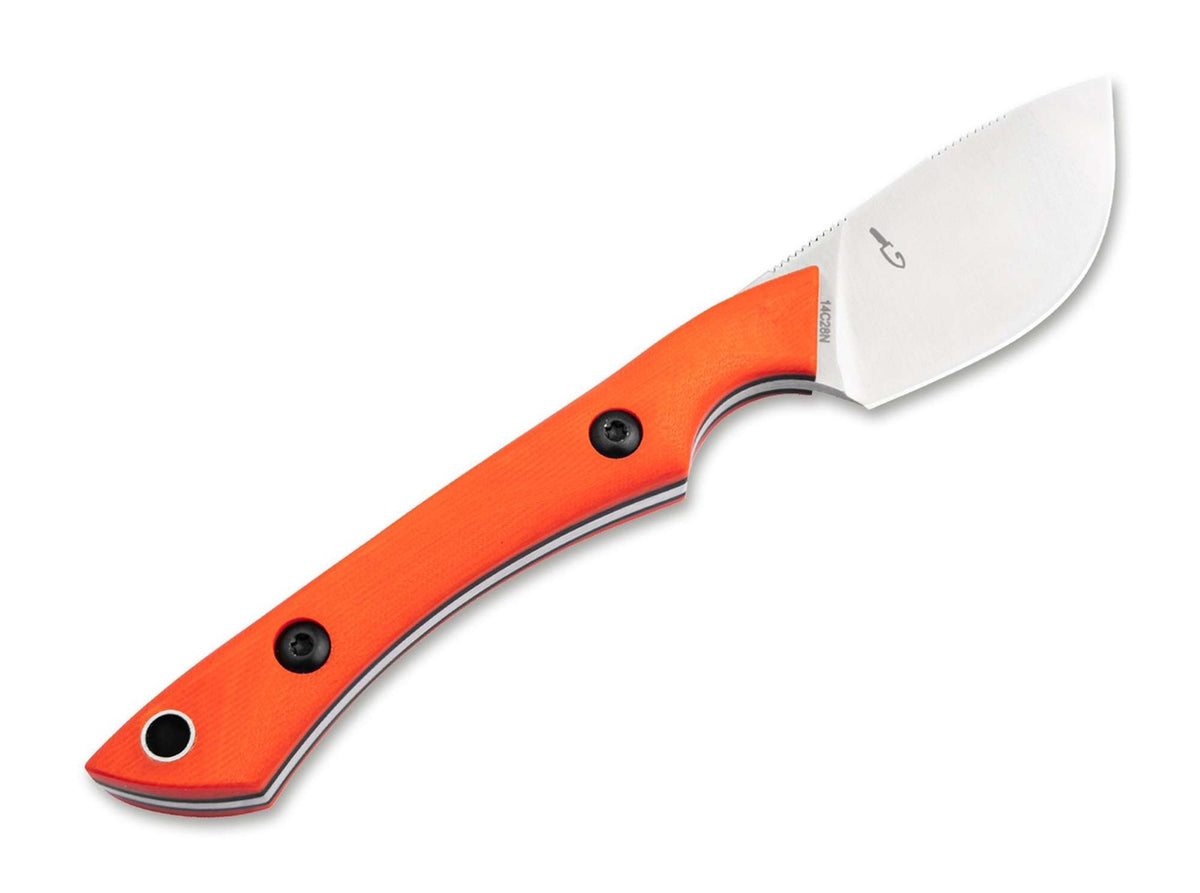 Orange Fixed Blade Hunting Knife 2.36 Inch Stainless Steel Outdoor Knife