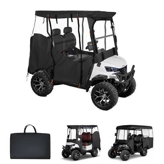 Golf Cart Cover with Clear Panels for 2 & 2+2 Passenger Vehicles