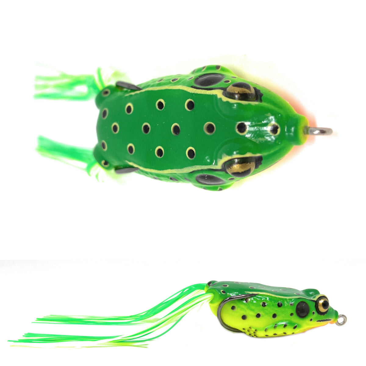 Topwater Bass Fishing Frogs 2.5 Inch 2 Pack - Weedless Hollow Body Lures