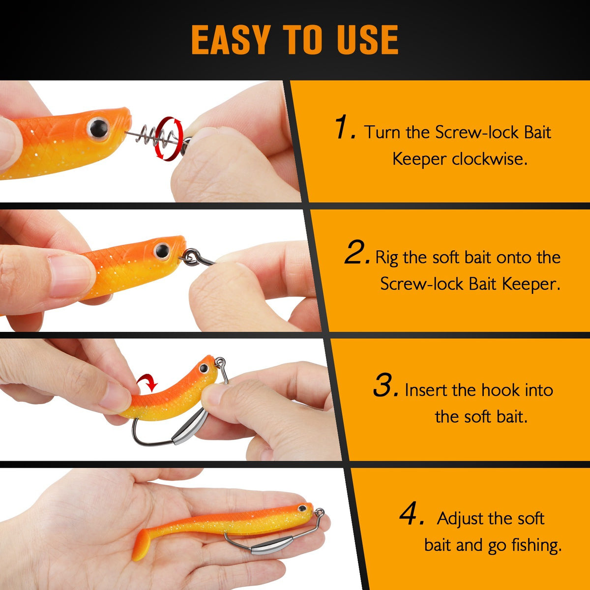 Weighted Swimbait Hooks Set - Strong, Weedless Fishing Hooks for Bass & More