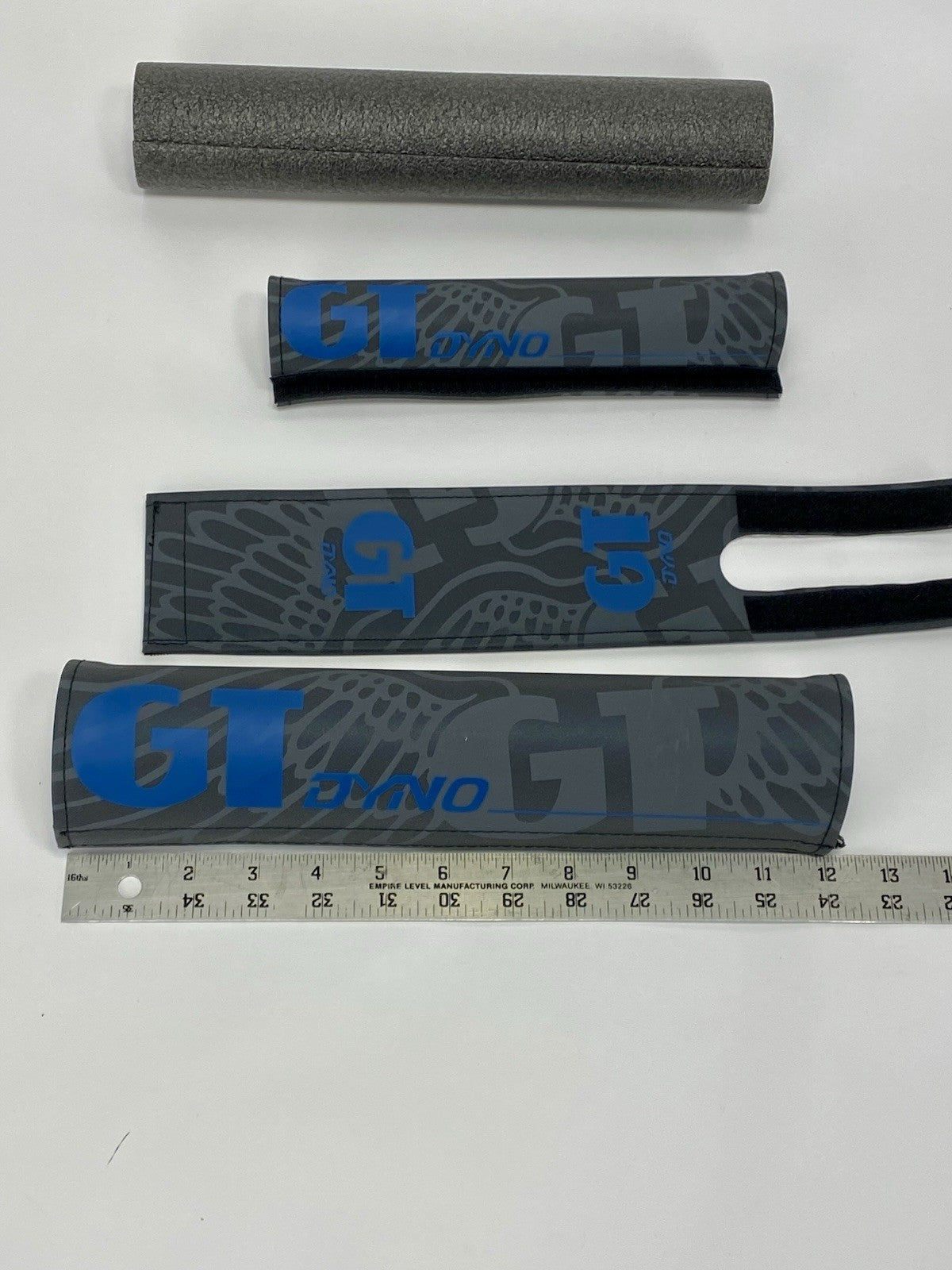 BMX Pad Set for GT DYNO 1989 Re-issue - Reflective Frame, Handlebar & Stem Pads, Black & Blue