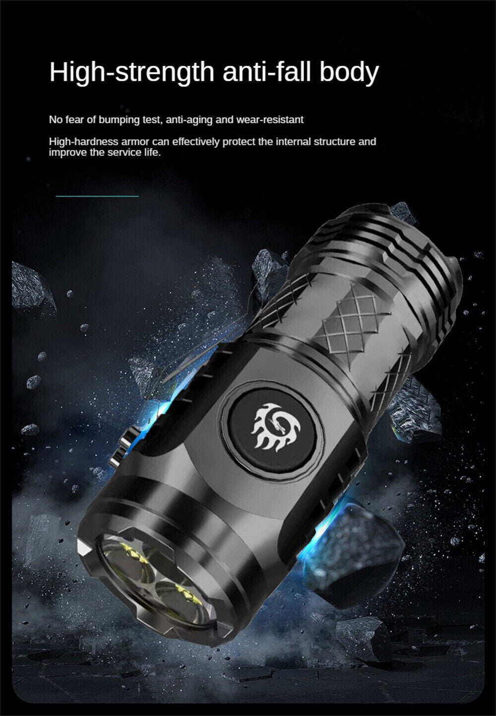 Mini Rechargeable Waterproof LED Flashlight - Compact Power Torch with USB