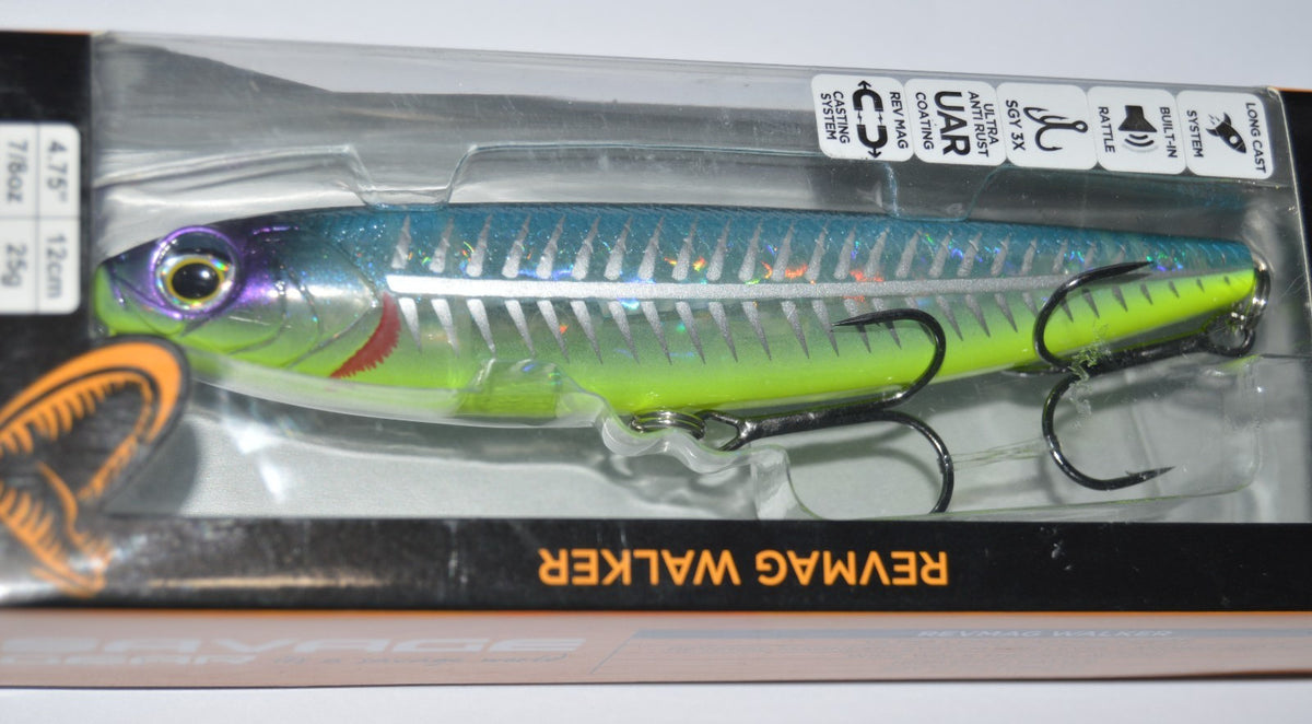 Savage Gear RevMag Walker Topwater Lure - Rattle, 4.75 Inches, Yellow Belly