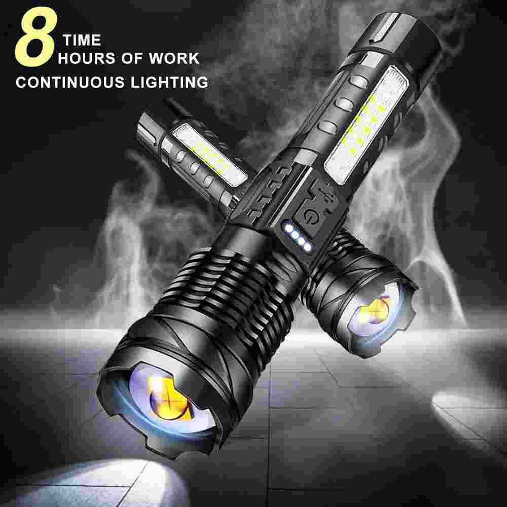 Super Bright Rechargeable LED Flashlight 90,000 Lumens Handheld Torch - 2 Pack