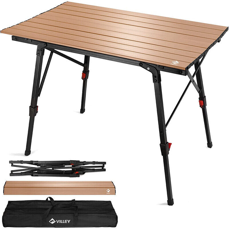 Lightweight Aluminum Folding Beach Table with Adjustable Legs