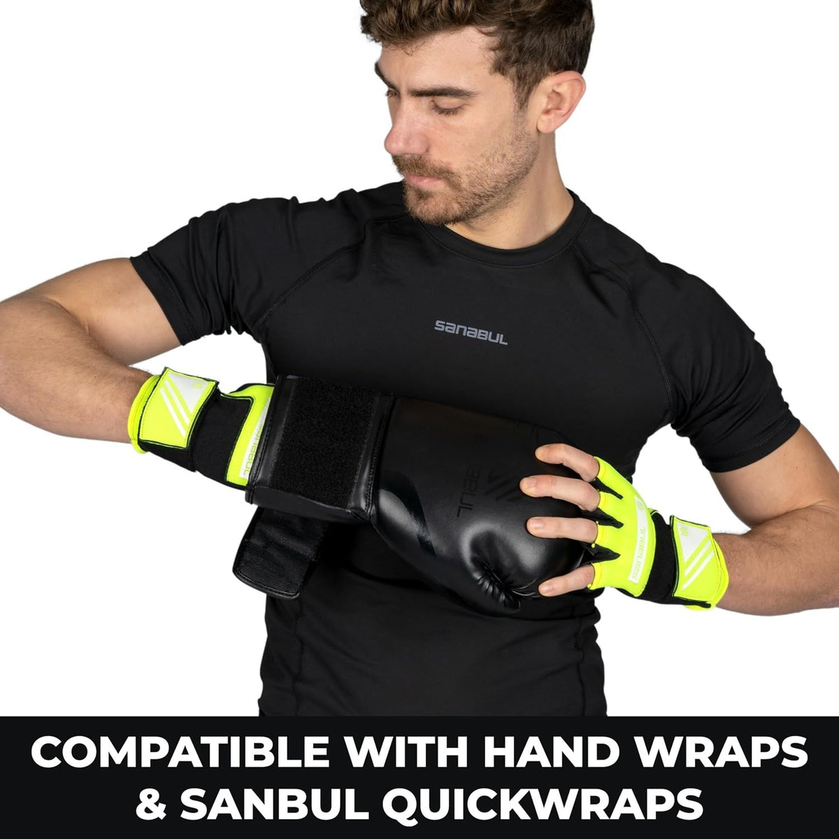Black and Green Boxing Gloves 12 Oz Gel Impact Protection for Fighters