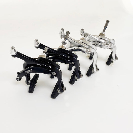 Long Reach Bike Brake Set - Recessed Nut, 53-73mm, Silver & Black