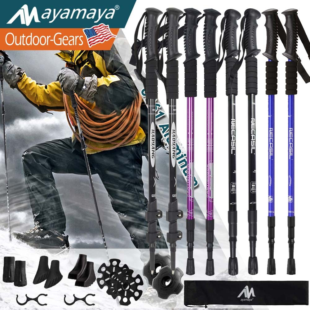 Lightweight Collapsible Hiking Poles with Anti-Shock & Ergonomic Grip