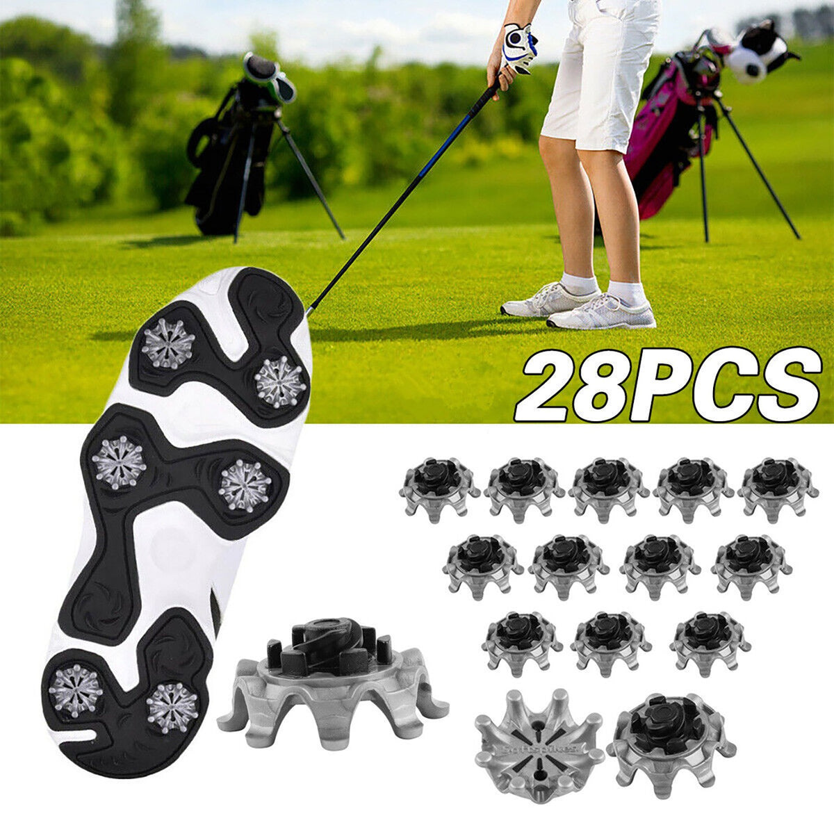 Golf Shoe Spikes Replacement Studs 28 Pack Soft Fast Twist Pins for Footjoy