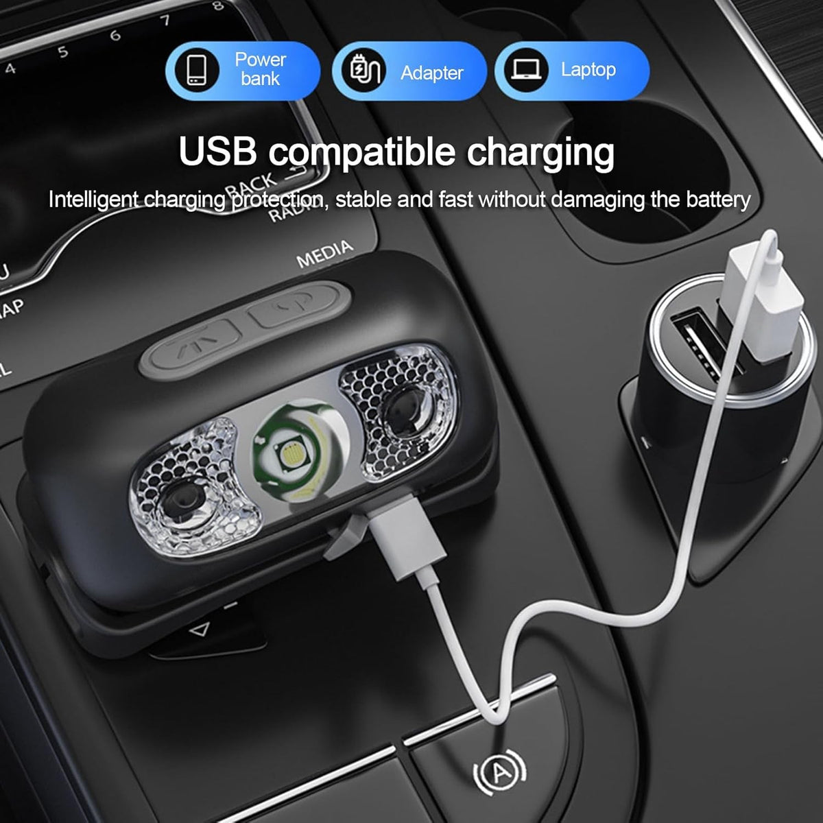 LED Headlamp USB Rechargeable Waterproof Camping Head Torch - Multiple Quantities