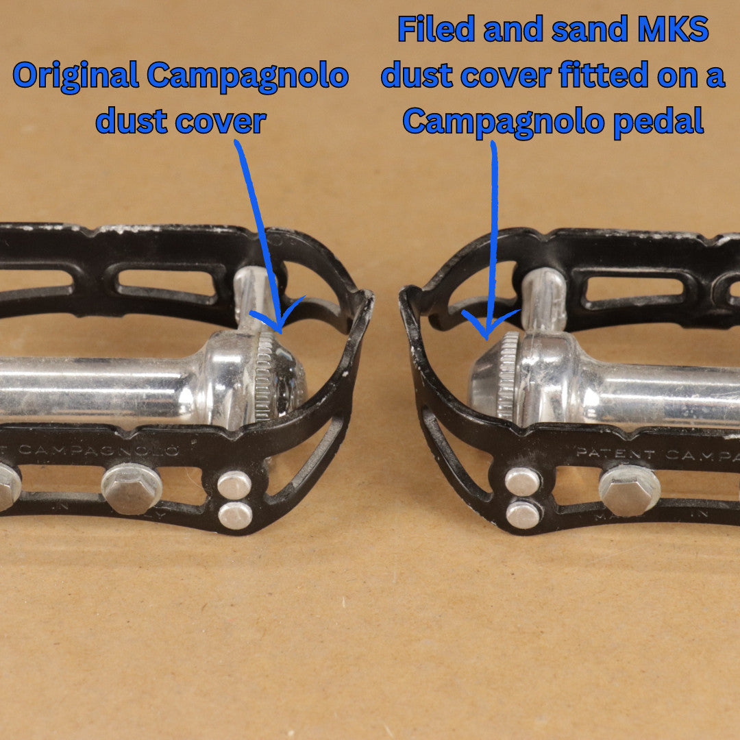Set of 2 Aluminum Bicycle Pedal Dust Caps for Vintage Campagnolo & Shimano Pedals