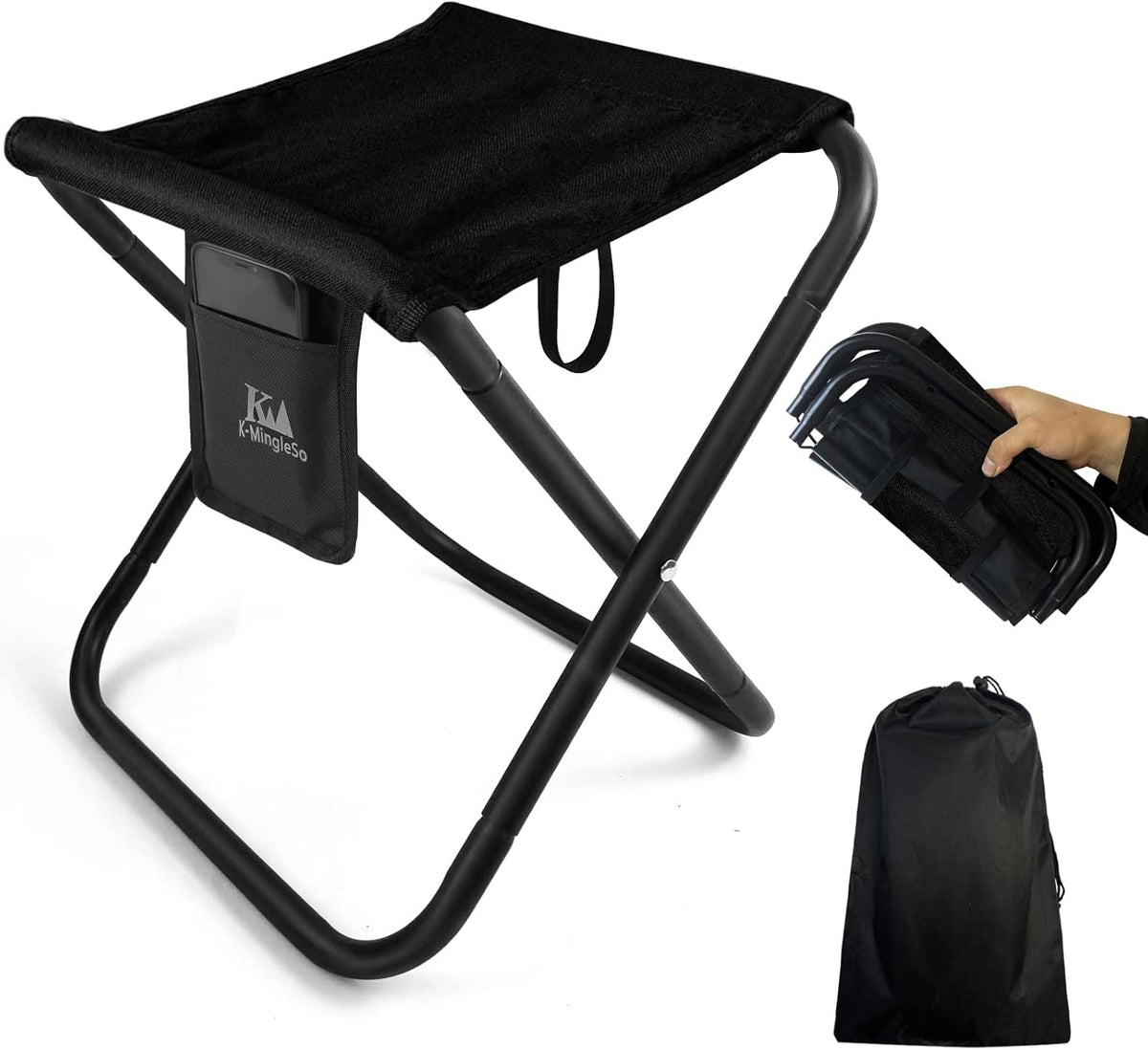 Portable Folding Stool 13-inch 450 lbs Capacity Camouflage Outdoor Seat