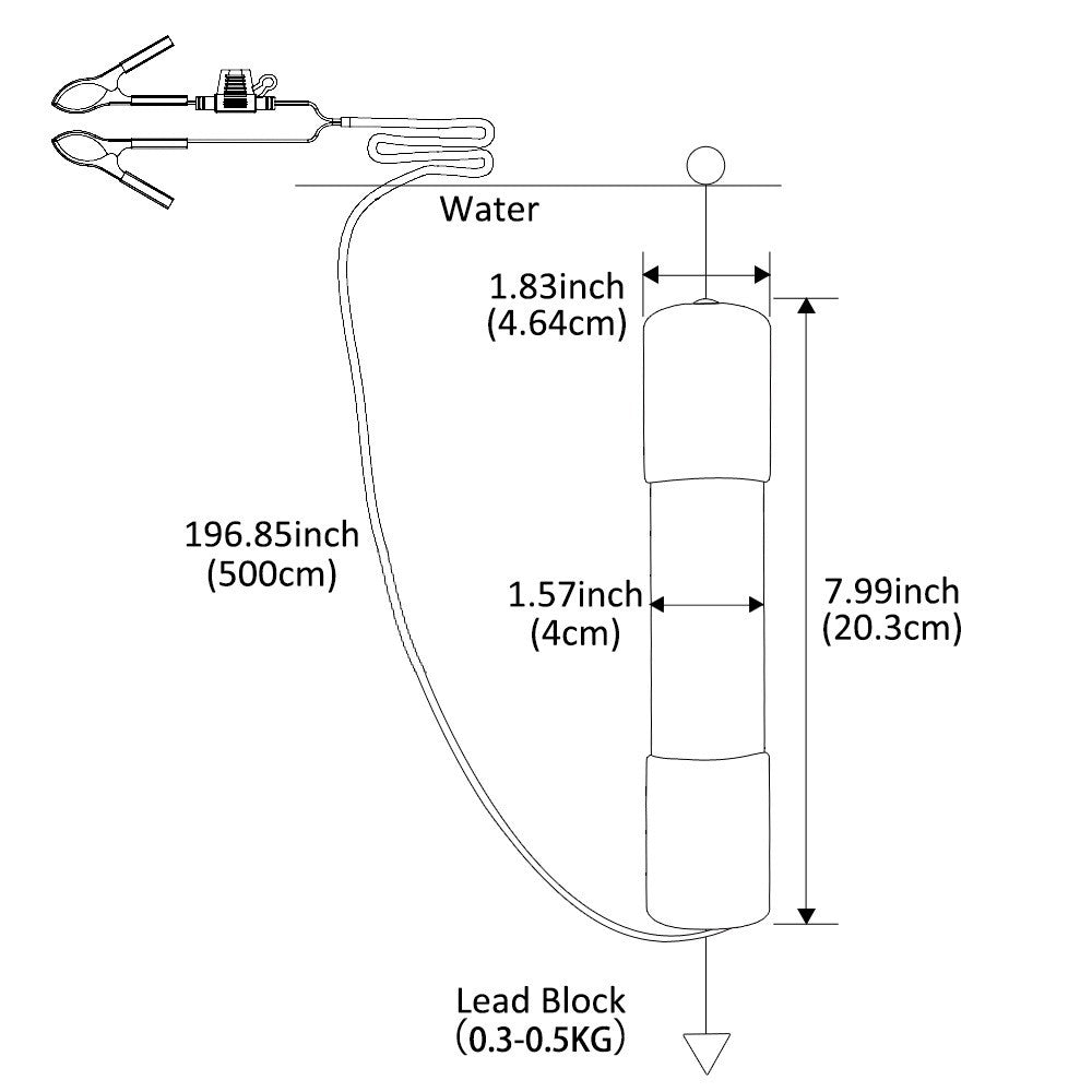 Underwater Fish Attractor Light - 50W Submersible LED Fishing Light - Waterproof & Multi-Color Options