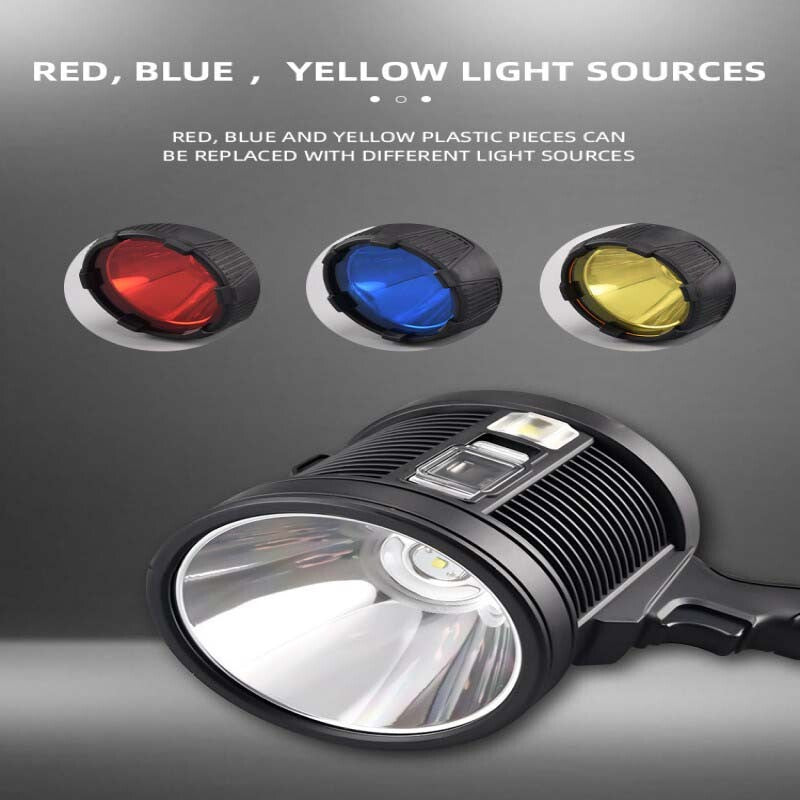 High Power Rechargeable LED Flashlight 99 Million Lumens with Power Bank