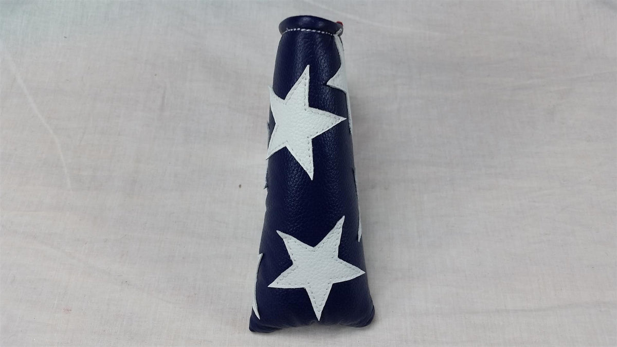 Leather Blade Putter Headcover with Magnetic Closure for Golf Clubs - USA Flag