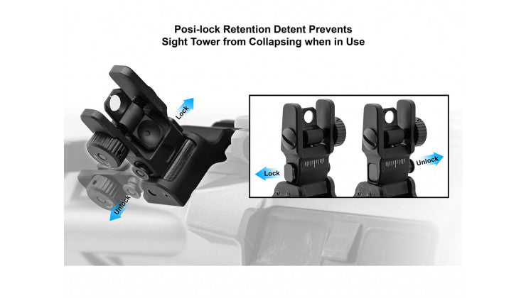 45 Degree Offset Aluminum Flip Up Sights for Rifles and Firearms