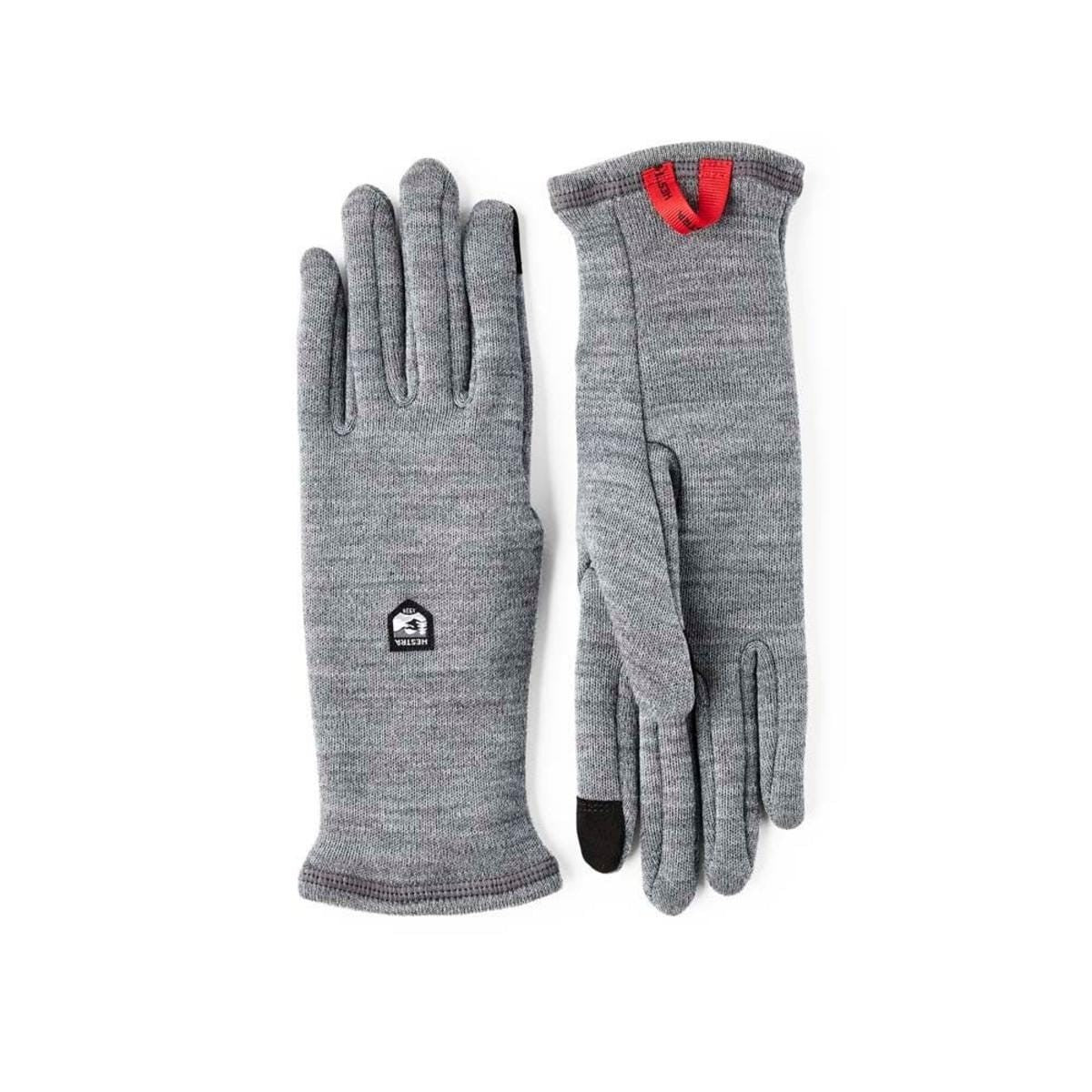 Active Merino Wool Liner Gloves for Cold Weather - Gray, Small