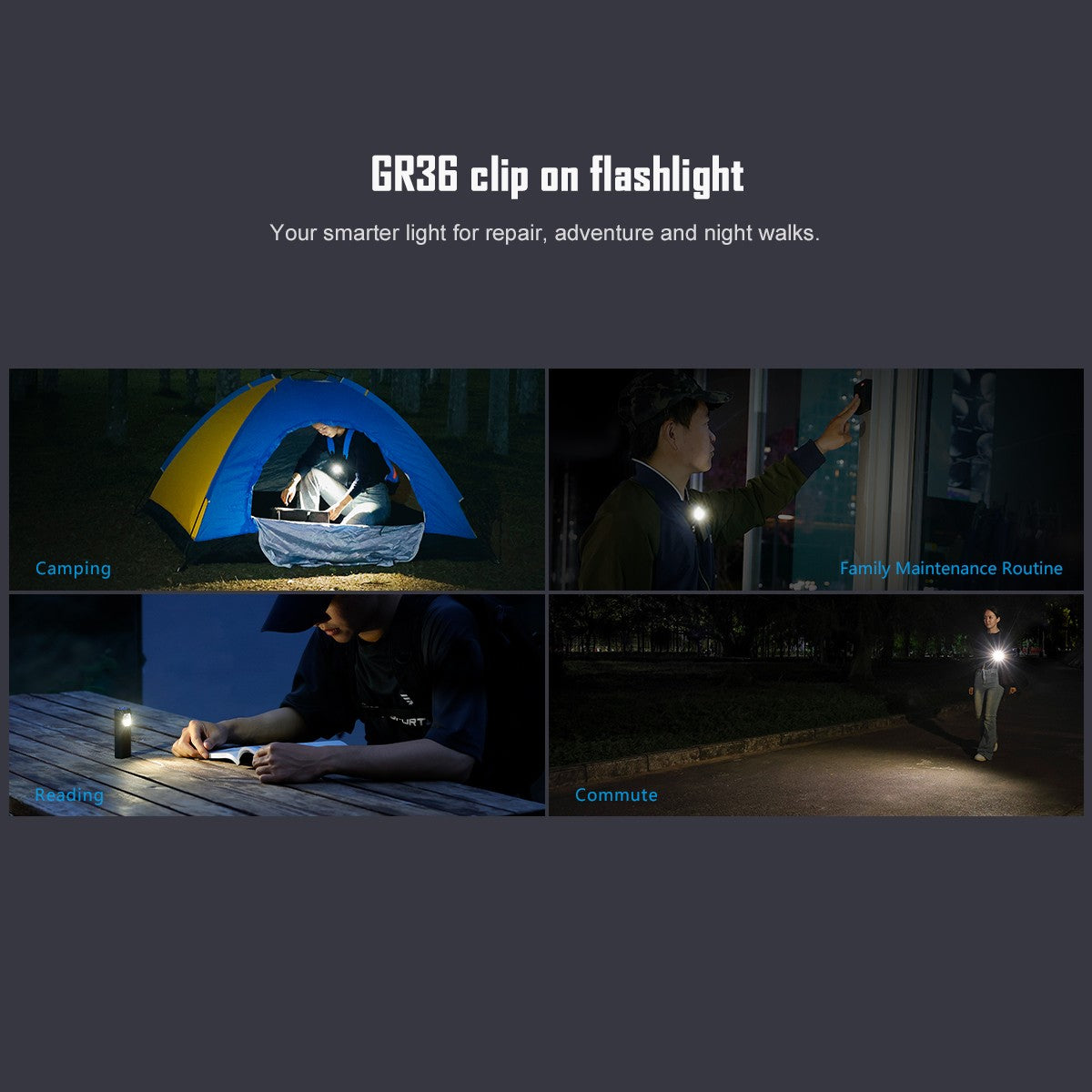 Rechargeable LED Flashlight with UV and Warm Light, 2800LM Long Range Headlamp