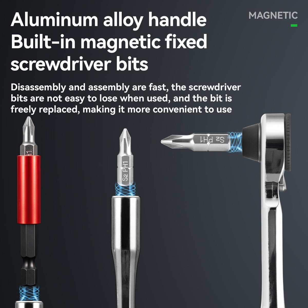 Mini Ratchet Wrench Tool Set - Portable Bike Repair Kit with Aluminum Handle