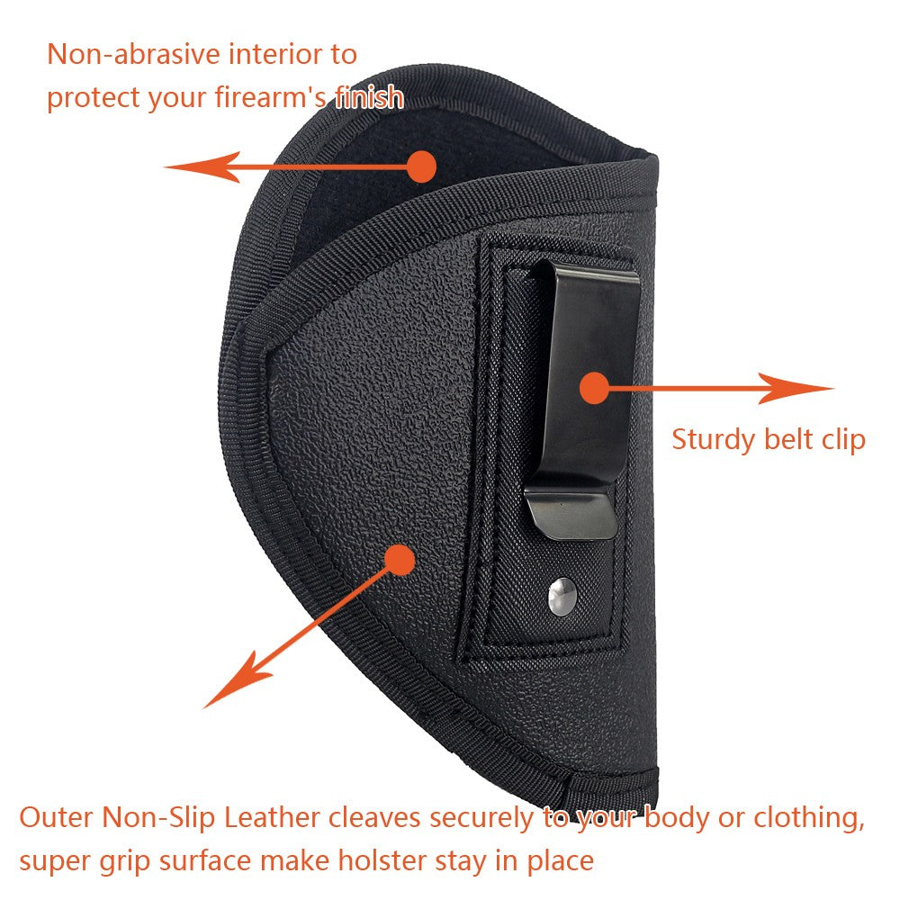 Universal Leather Holster for 2-Inch Snub Nose Revolvers - Anti-Slip IWB Concealed Carry