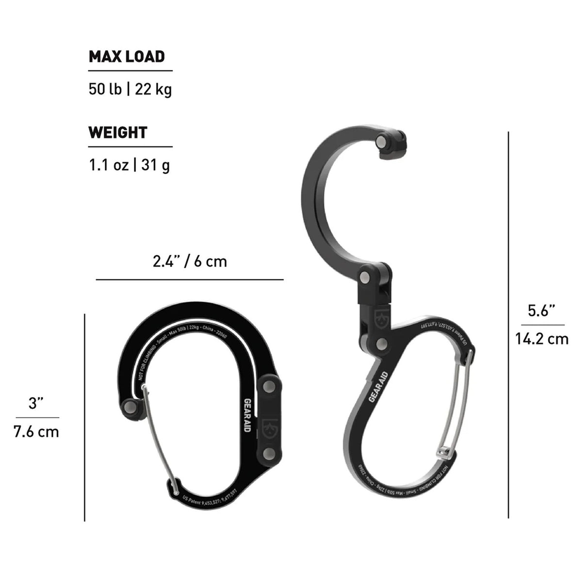 Small Hybrid Camping Gear Clip - Multi-Color Outdoor Clipping Tool