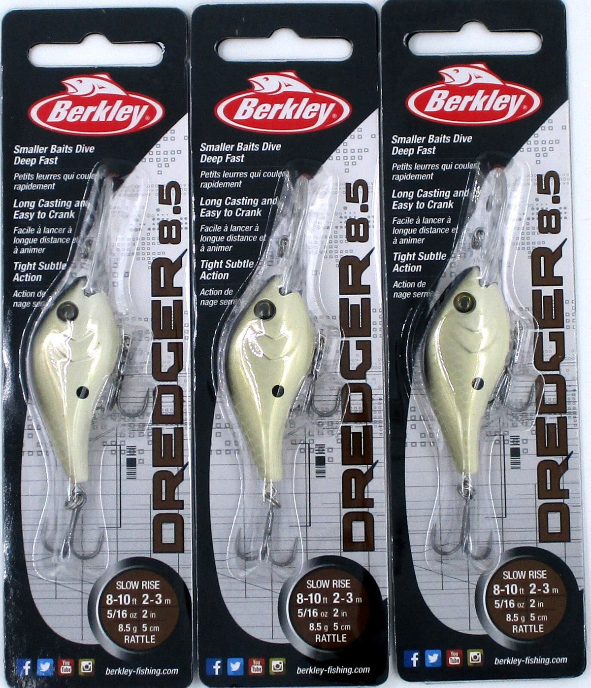 Berkley Deep Diver Crankbaits Honey Shad - 2" 8.5 Slow Rise 5/16 Oz Fishing Lures