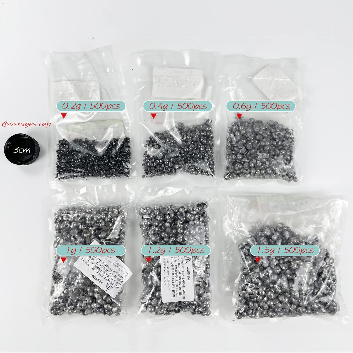 500 Pcs Removable Lead Sinking Fishing Sinkers Weights Tackle Set