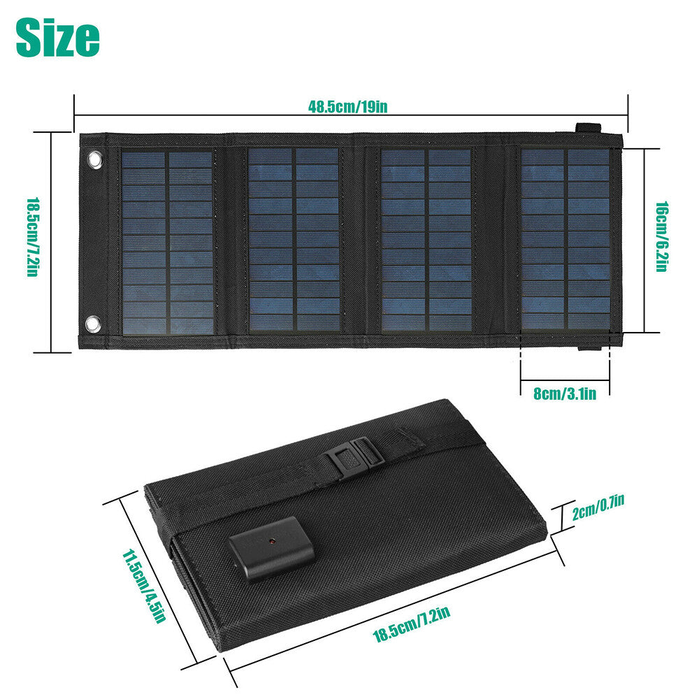 100W Foldable Solar Panel Kit with USB Power Bank for Camping Hiking