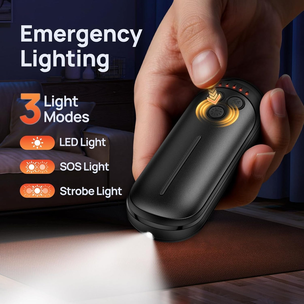 Rechargeable Hand Warmers 2 Pack with 6000mAh Power Bank for Winter
