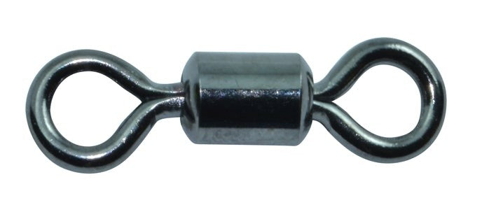 Swivel Fishing Line Connectors - Black Stainless Steel Line Ties 5 Pack