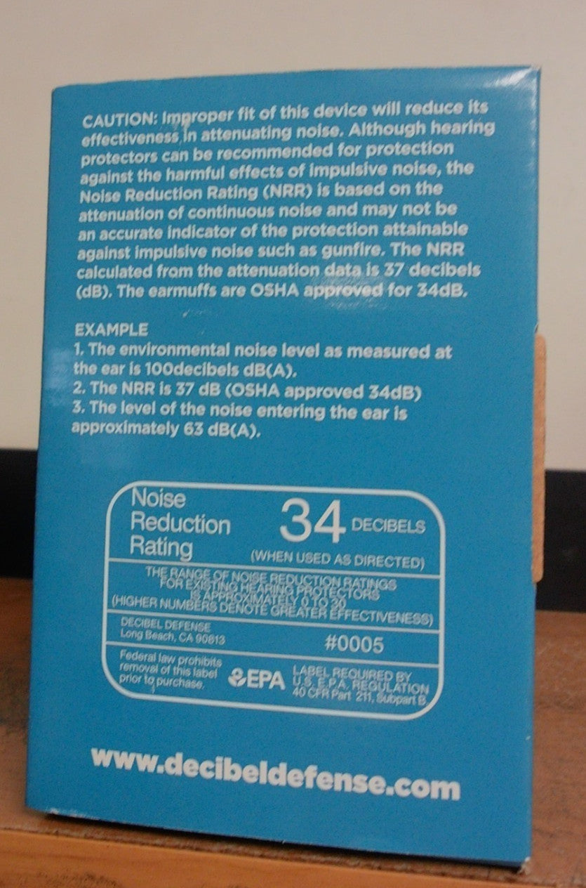 Professional Safety Ear Muffs 37dB NRR Blue Adult Unisex Hearing Protection