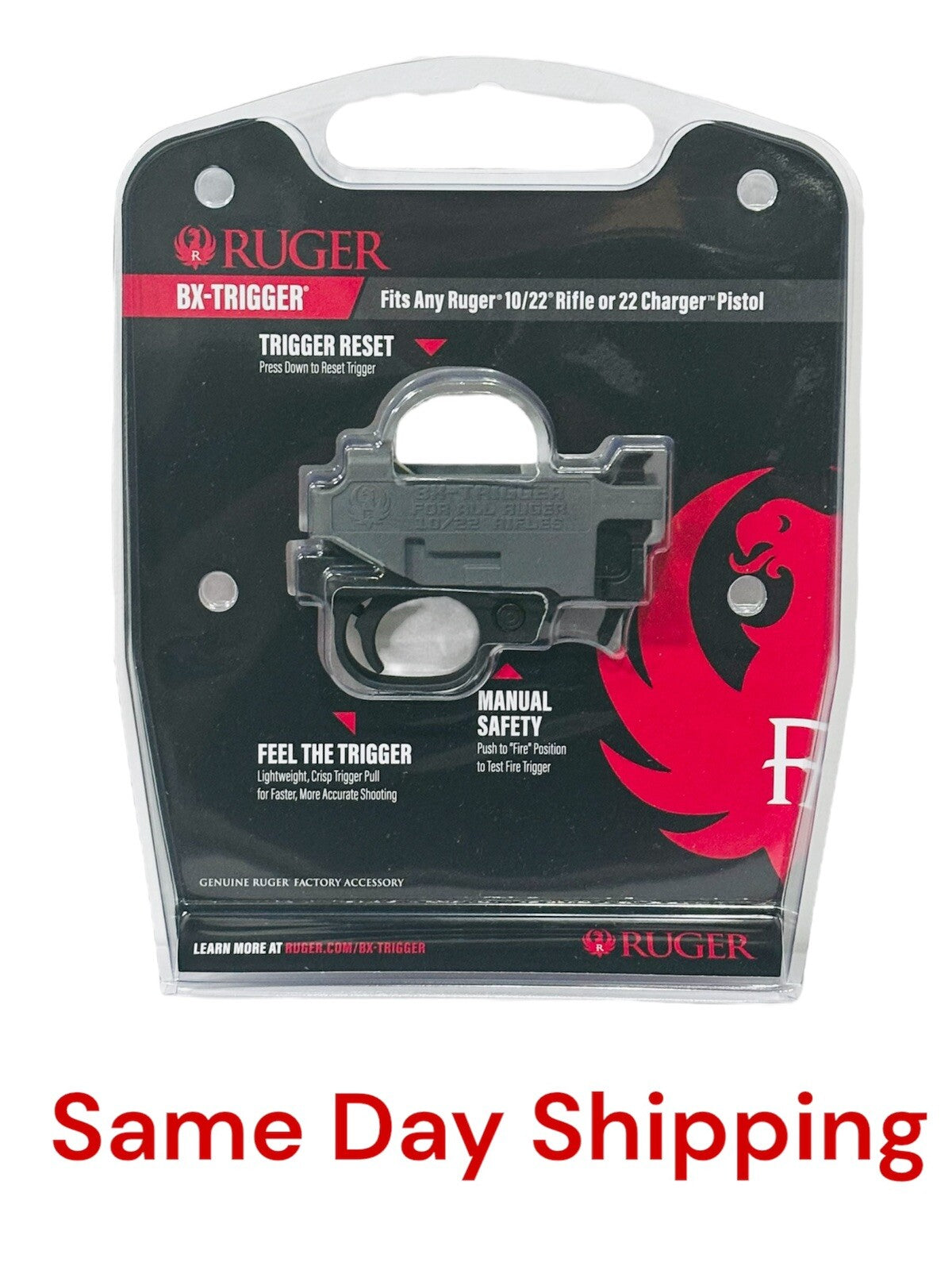 Drop-In Ruger BX-Trigger for 10/22 & 22 Charger Rifles, 2.5-3lb Light Trigger Pull