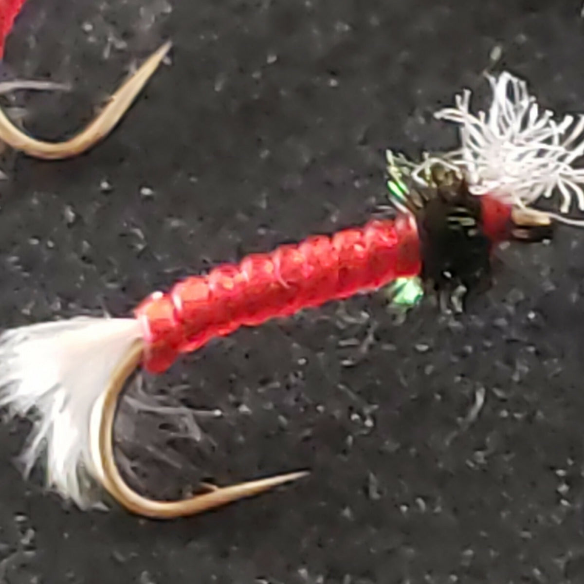 Fly Fishing Flies Nymph Red V-Rib Custom Tied Size 14 - Freshwater Tackle