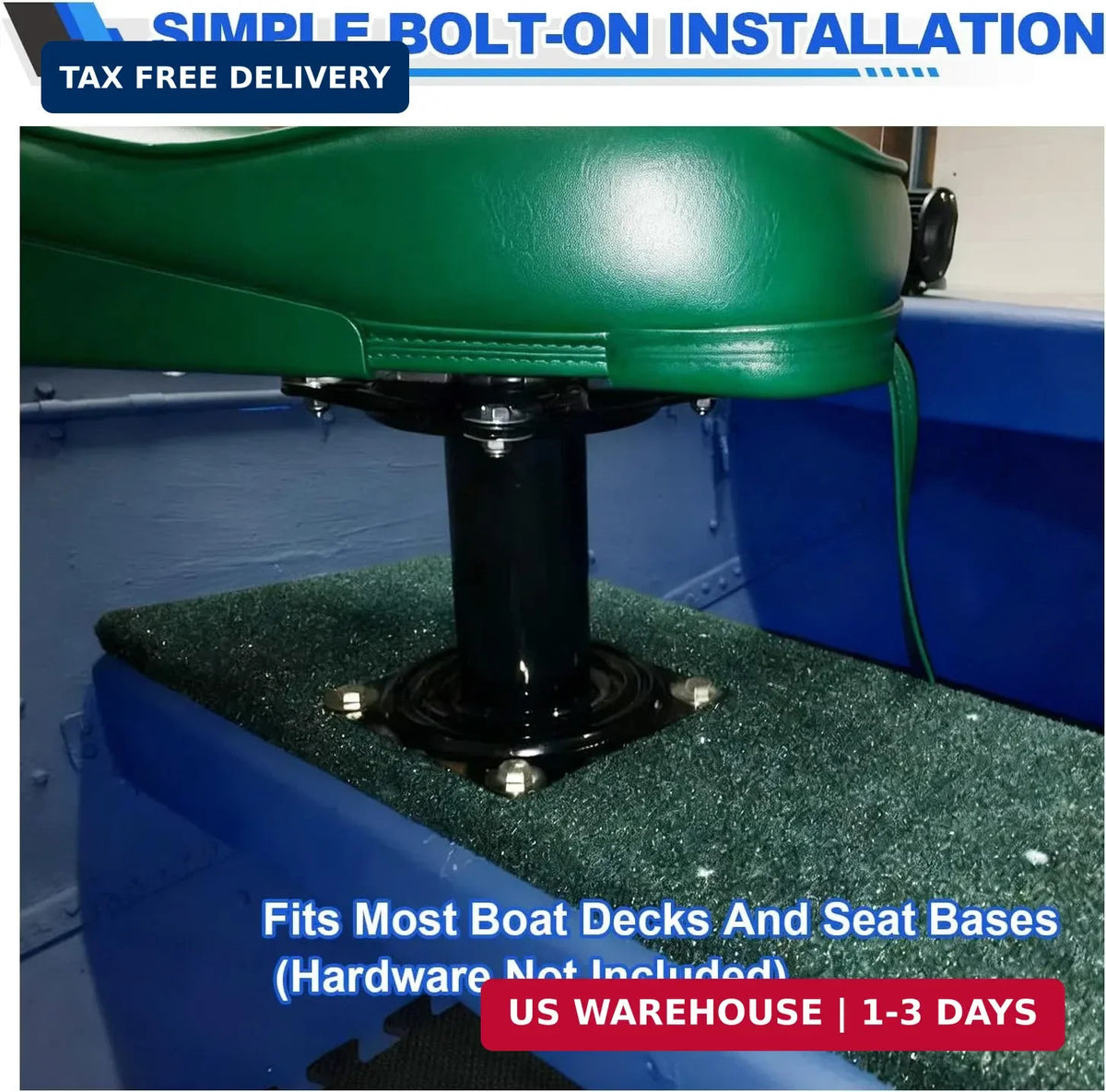 7 Inch Marine Boat Seat Pedestal Base Mount - Fixed, 2 Pack