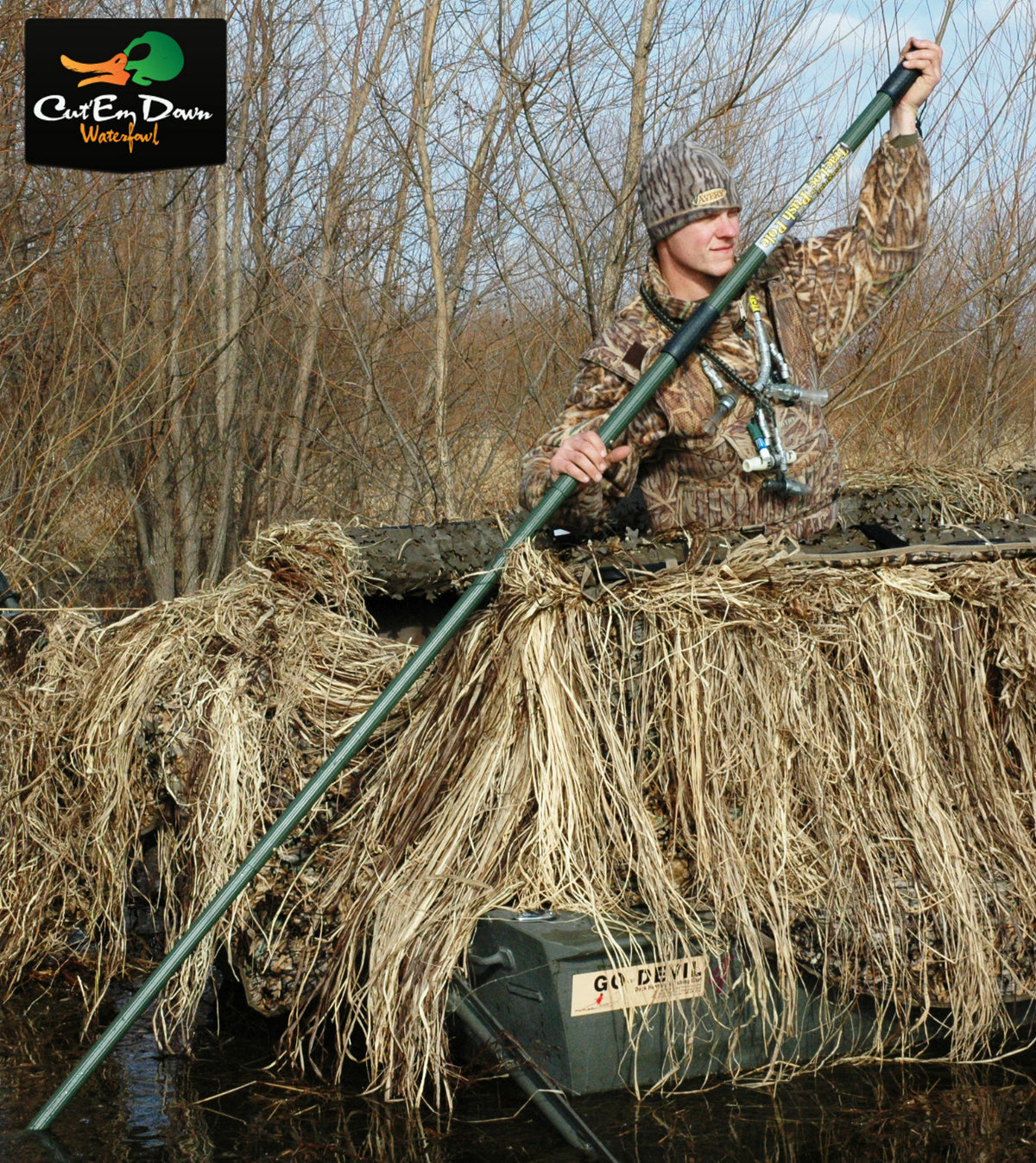 Collapsible Aluminum Boat Push Pole for Duck Hunting & Fishing - 10Ft